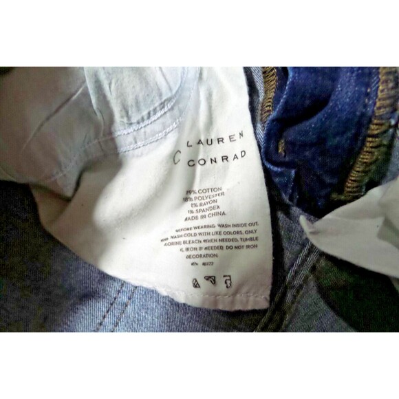 LC Lauren Conrad Women's Dark Wash Blue Skinny Stretch Denim Jeans Size 14 - Picture 3 of 10